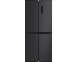 Inventum SKV4180B No Frost energiezuinige Amerikaanse koelkast - 466 liter - Digitaal display - Supervriezen - Vershoudlade - 4 deuren - Zwart