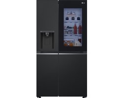 LG InstaView GSGV81EPLL, Vrijstaand, Amerikaanse deur, Zwart, Binnenin, R600a, Glas