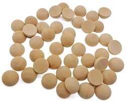 100 stuks natuurlijke halve houten kralen van 20 mm, onafgewerkt en gespleten, ideaal voor doe-het-zelf projecten en creatieve ambachtelijke toepassingen