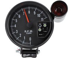 12V auto toerenteller met 5 inch LED display en 7 kleuren, inclusief shift light, geschikt voor 4, 6 en 8 cilinder voertuigen voor nauwkeurige RPM meting