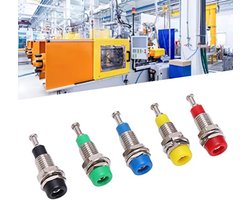 2 mm bananenbus, set van 2 J.40006, paneelmontageconnectorklem, 30 V AC-60 V DC voor elektronische apparaten