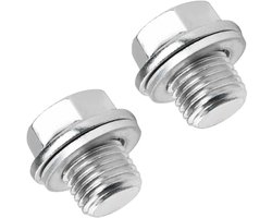 2pcs Oil Drain Screw with Sealing Ring and Washer Threaded Oil Tub of Return Drain Screw Adapter with Seals (M16)