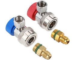 A/C Snelkoppelingsadapter voor Auto Voeg Fluor Toe Airconditioning Hoog-laag Koppelingsadapter - R134