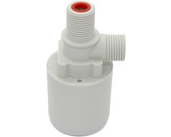 Automatische waterniveauregelklep met 0,5 inch buitendraad, inclusief filter en kogelkraan, voor verticale installatie in watertanks en torens, duurzaam en betrouwbaar in gebruik