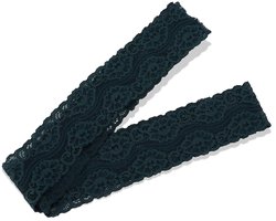 Dark Green Lace Ribbon, 10 Meters Elastic Lace Trimming Fabric Embroidered Ribbon for Headbands Bouquets Wedding Decorations