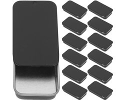 Doos met 20 Push Pull-dozen, blik, losse theedoos, kleine organizer voor lege blikjes, sieradendoos, kleine blikjes snoepdoosjes, vintage scharnier