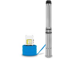 EBERTH 4" Diepwaterpomp RVS 550W 43m Opvoerhoogte 20m Kabel met Vuilzeef