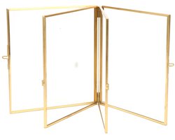 Foldable Double Sided Glass Herbarium Photo Frame Dried Flower Clip for Home Decoration Ornaments Office Decoration 14x16x1.5cm