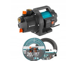GARDENA Besproeiingspomp 3000/4 Waterpomp - SET - 3,5 m aanzuigslangset - 20 m beregeningsslangset,