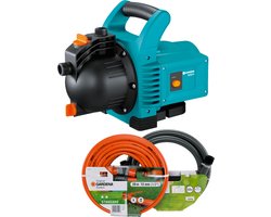 GARDENA Classic Besproeiingspomp 3000/4 Compleet Waterpomp - incl. 3.5 m aanzuigslang en 20 m slang