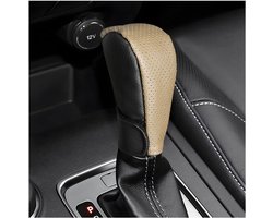 Gear Shift Knob Cover Leather Non-Slip Car Accessories Black/Beige