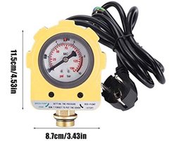 KARZO - Drukschakelaar, 220V 10 bar met manometer voor waterpomp (EU stekker)