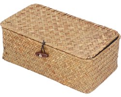 Opbergdoos van Zeegras voor Het Organiseren - Grote Mand met Deksel (L)