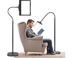 QPFO® 3-in-1 Oplaadbare Vergrootlamp met LED Verlichting en Houder - 5x Vergrootglas op Standaard - 43 LED Lampjes - Flexibele Zwanenhals - Ideaal voor Knutselen Lezen en Hobby’s