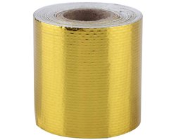 Reflecterende hittewerende aluminiumfolie tape van 5 meter bij 5 centimeter in goudkleur, zelfklevend en duurzaam voor bescherming tegen warmte in de auto