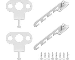 Set van 2 raamstoppers en sloten voor openslaande en kantelramen, ter bescherming tegen beschadiging en voor extra veiligheid bij kantelramen