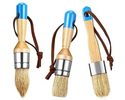 Set van 3 herbruikbare kleine krijt- en wasverfborstels met natuurlijke haren, ideaal voor doe-het-zelf schilderen, woondecoratie, meubels en houten projecten