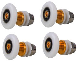 Set van 4 douchedeur rollers met een diameter van 27 mm, geschikt voor glazen schuifdeuren in de badkamer, voor eenvoudige vervanging en soepel gebruik