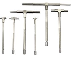 Set van 6 precisie telescopische meters met interne T-boring van 8 tot 150 mm, ideaal voor nauwkeurige metingen in diverse toepassingen