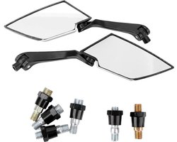 Side Rearview Mirror, Motorcycle Rearview Mirror, 2 Pieces Motorcycle Modified Rearview Mirror Reverse Rearview Mirrors;(Carbon Fiber Texture)