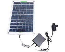 Solar Water Pump Set, Monocrystalline Silicon 100W Solar Panel 5m Elevator, Silent Solar Fountain Pump with Energy Storage Box, for Garden, Courtyard, Pond