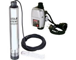 T.I.P. BigWell 90/53 + T.I.P. Brio 2000-M Waterdrukschakelaar - Elektronisch controle systeem - Inschakeldruk: 1,5 - 3,5 bar - 230 V - 1500 W - Bronpomp - 5400l/u - 900W - Opvoerhoogte 53 m - RVS
