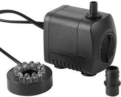Waterpomp voor aquarium dompelpomp 15 W vistankpomp led kleurrijk licht waterfontein 220 - 240 V - Middelgroot formaat - Eenvoudig te installeren