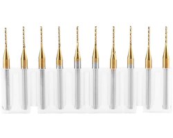 Wolfraam 1mm End Mill - Set van 10 stuks | CNC Router Frees- en Gravurebits met 3.175mm Schacht