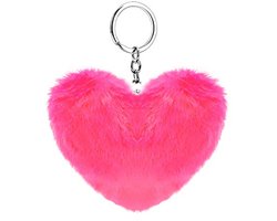 Zachte kunstmatige konijnenbont sleutelhanger met liefdeshart en schattige charmetas voor vrouwen en meisjes