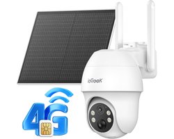 4G LTE mobiele zonne-beveiligingscamera - draadloos met simkaart - geen wifi - 2K batterij CCTV-camerasystemen - kleuren nachtzicht - bewegingsdetectie