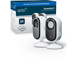 Arlo Essential3 2K beveiligingscamera voor binnen - 2 IP-Camera's