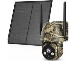 Beveiligingscamera 4G LTE - Bewakingscamera met SIM Kaart - 2K HD Video - Zonnepaneel Opladen - 360° PTZ Rotatie - Kleur Nachtzicht en Infrarood - PIR Bewegingsdetectie - IP66 Waterdicht - 10400mAh Batterij - 32GB SD Kaart