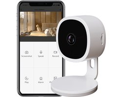Calex Beveiligingscamera voor Binnen - 2K - Wifi IP Camera - Slimme Beveiligingscamera met Nachtzicht - Bewegingsdetectie & 2‑weg Audio - Wit