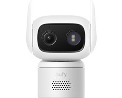 eufy Beveiliging Bedrade Cam C31, Wit, Kantelbare Beveiligingscamera, Binnen en Buiten, Duale Antenne, Kleurennachtzicht, Lokale Opslag, Geen Maandelijkse Kosten, IP66-Waterdicht, AI Mens/Voertuig/Huisdierdetectie, 24/7 Continue Opname