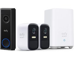 eufy C30 2K FHD Video Deurbel met Nachtzicht + eufy 2C Pro 2K set- Bundel