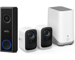 eufy Security 3C 4K HQ met Homebase 3 + C30 2K FHD video doorbell met Nachtzicht - 2 beveiligingscamera/ IP camera - 180 dagen batterij - Voor binnen & buiten