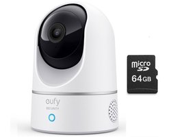 eufy Security Binnencamera 2K Pan & Tilt - Indoor Cam + MicroSDXC 64GB - Bundelvoordeel