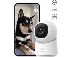 eufy Security C210 Binnencamera – Indoorcam - Huisdiercamera met app - Petcam - 1080p HD-resolutie, 360° pan en tilt, AI-gebaseerde bewegings- en persoonsdetectie, compatibel met Alexa en Google Assistant