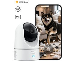 eufy Security E220 Binnencamera - 2K Pan & Tilt - Indoor Cam - Huisdiercamera - Petcam ; 2K-resolutie - Panoramische en kantelfunctie - Nachtzicht - Bewegings- en geluidsdetectie - Tweerichtingsaudio - Compatibel met Amazon Alexa en Google Assistant