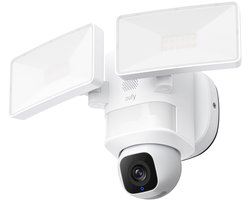 eufy Security E30 Floodlight Camera – 360° Pan & Tilt – 2K Video – AI Detectie en Tracering – 2000 Lumen – Aangepaste Stem- en Lichtwaarschuwingen – 24/7 Opname – Geen Maandelijkse Kosten – Wit