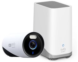 eufy Security E330 Buitencamera, 1 camera met HomeBase 3 – Outdoorcam set - 4K Ultra HD-resolutie, 24/7 opname, wifidekking van 464 m², AI-gezichtsherkenning, bedrade beveiligingscamera voor buiten