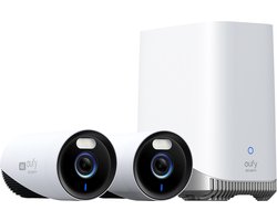 eufy Security E330 Buitencamera's, 2 Pack met HomeBase 3 – Outdoorcam set - 4K Ultra HD-resolutie, 24/7 opname, wifidekking van 464 m², AI-gezichtsherkenning, bedrade beveiligingscamera's voor buiten