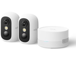 eufy Security eufyCam C35 2-Cam Kit, Wit, Draadloze Beveiligingscamera, Voor Buiten en Binnen, Magnetische Bevestiging, Kleurennachtzicht, Lokale Opslag, Geen Maandelijkse Kosten, IP67, Gezichtsherkenning