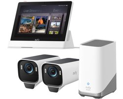 eufy Security eufyCam S3 Pro MaxColor Vision 4K 2-Cam Set inclusief Homebase 3 + Smart Display E10 - Bundelvoordeel