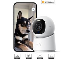 eufy Security Indoor camera E30 – Indoor Cam - Huisdiercamera met app - Petcam; 4K UHD – Pan & Tilt – AI Mens- en Huisdierdetectie – Kleurennachtzicht – Compatibel met Apple HomeKit – Tweewegcommunicatie – Lokale Opslag – Geen Abonnementskosten