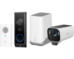 eufy Security S3 Pro Buitencamera met HomeBase 3 + eufy Security E340 Video Deurbel met Chime - Bundelvoordeel