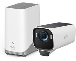 eufy Security S3 Pro Buitencamera met HomeBase 3 - Outdoorcam set - 4K Ultra HD resolutie, MaxColor Vision™ technologie, Zonne-energie met SolarPlus™ 2.0, Compatibel met Apple HomeKit, Alexa en Google Assistant