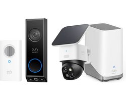 eufy Security S340 SoloCam - 360° buitencamera + HomeBase 3 + E340 deurbel incl Gong- Bundelvoordeel