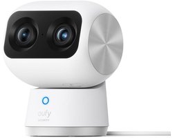 eufy Security S350 Binnencamera – Indoorcam - Huisdiercamera met app - Petcam, 4K UHD-resolutie, Dual-Cam met 8× hybride zoom, 360° pan en tilt, AI-tracking, compatibel met Alexa en Google Assistant