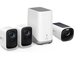 Eufycam 3C 4K HQ beveiligingsset incl homebase 3 + Solar Eufycam 3 4K add on camera - Voordeelbundel